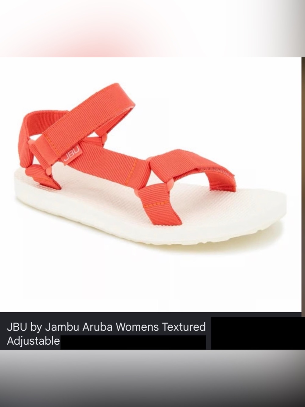 JBU by Jambu Aruba Womens Textured Adjustable Flatform Water Sandals 8M NWT